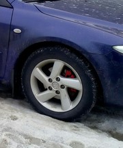 Титановые диски с резиной на Mazda 6